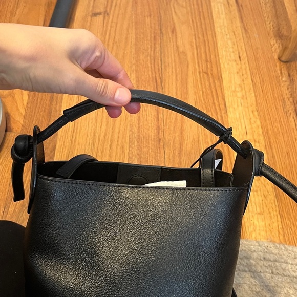 Mansur Gavriel Mini Fortuna Bucket Bag Black Made in Italy NWT - Picture 4 of 8